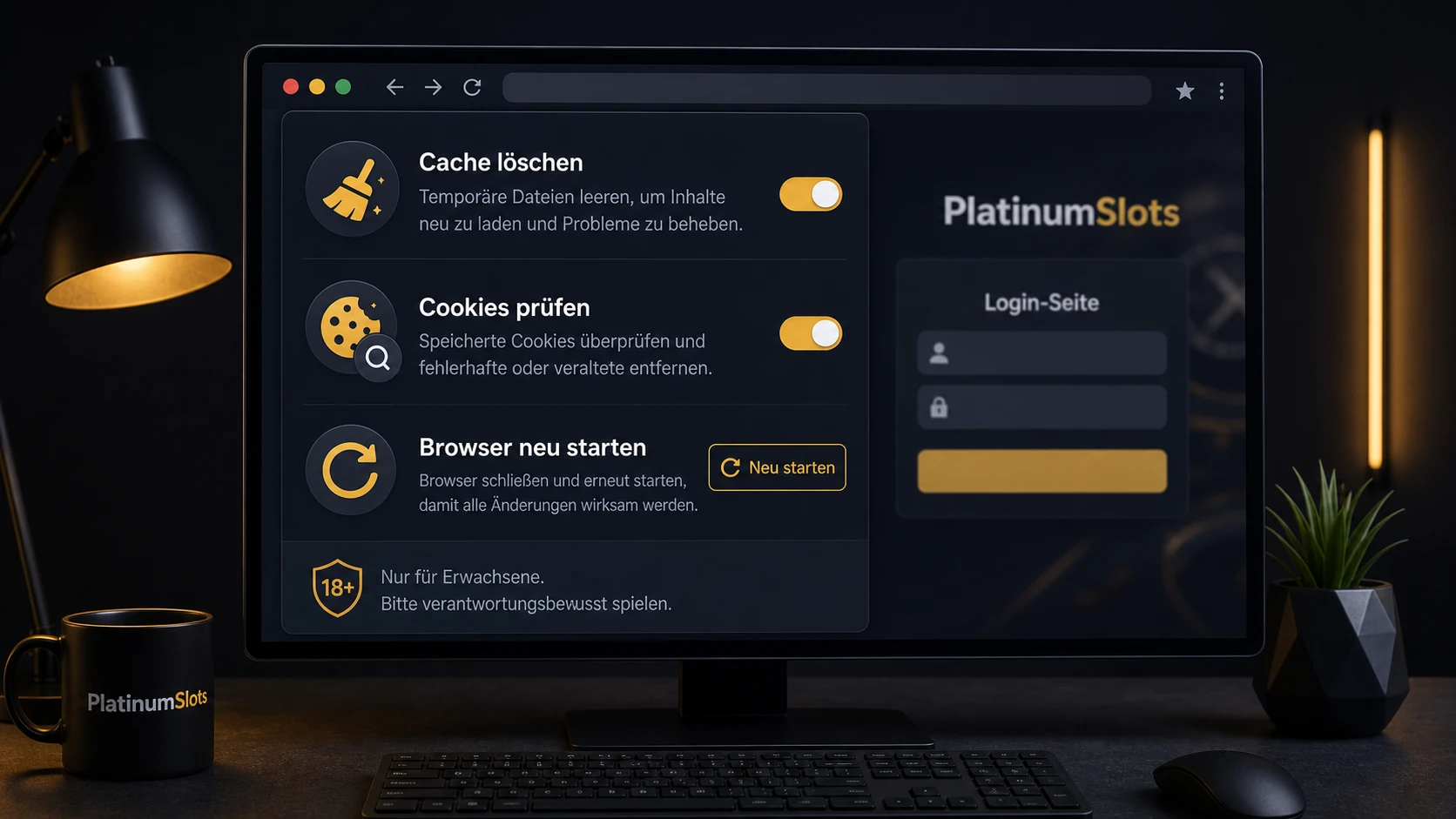Cache und Cookies prüfen