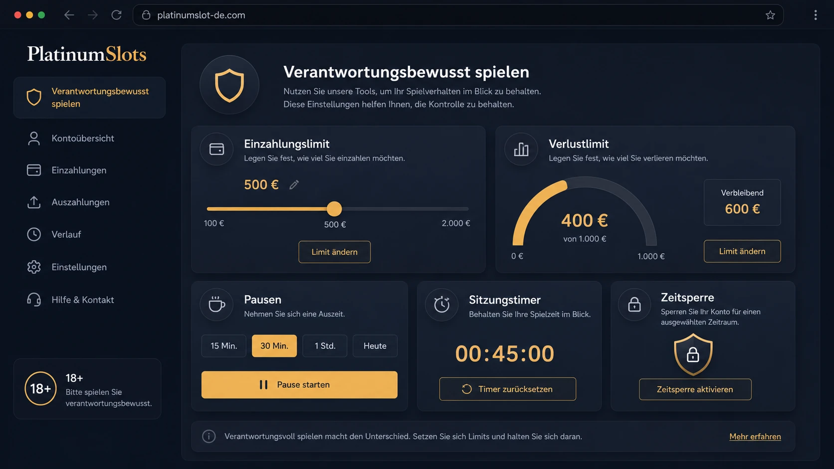 Verantwortungsbewusst spielen